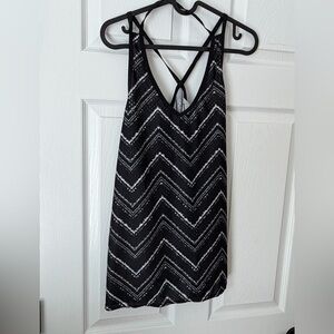 Athleta Black and White Patterned Tank Top